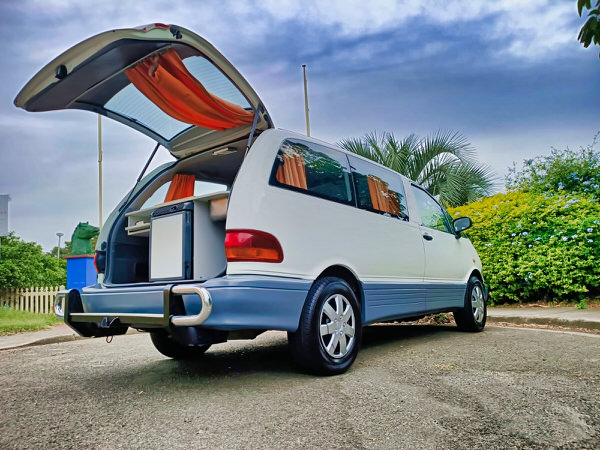 Photo showing the back of the Toyota automatic campervan for sale