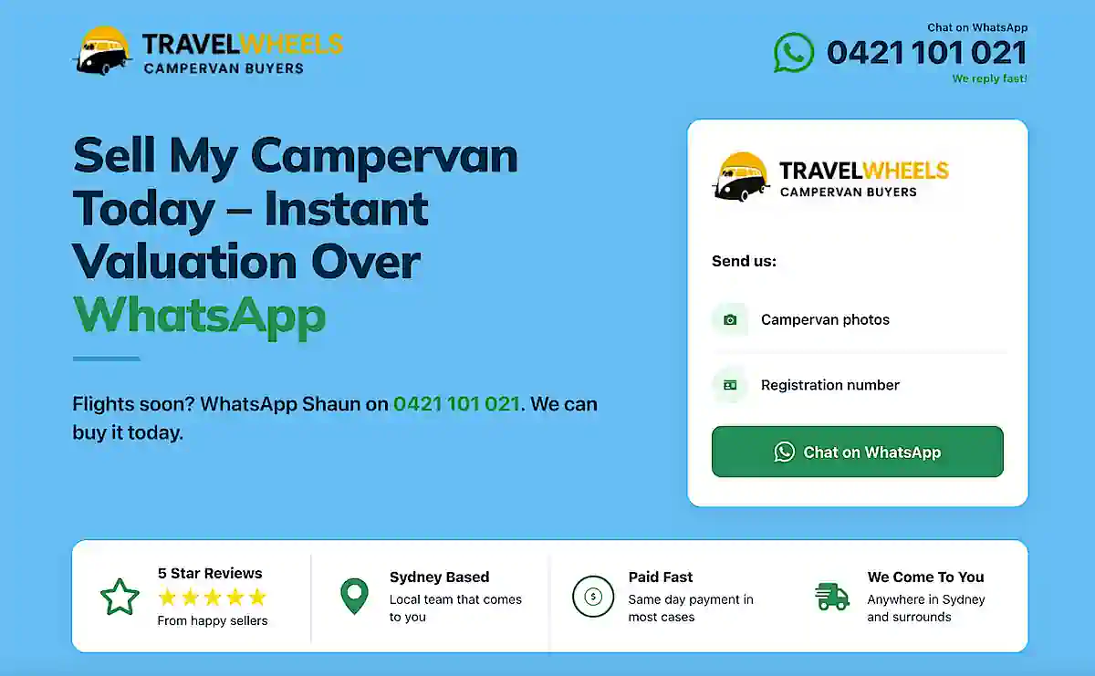 Meinen Campervan Verkaufen - Travelwheels Campervans Sydney - Wir sprechen Deutsch