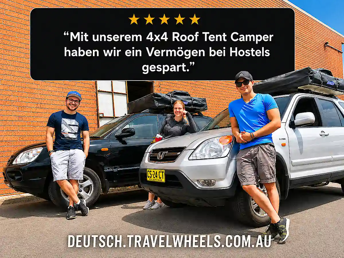 Kundenbewertung für einen 4x4 Roof Top Tent Camper von Travelwheels Sydney - Beratung auf Deutsch