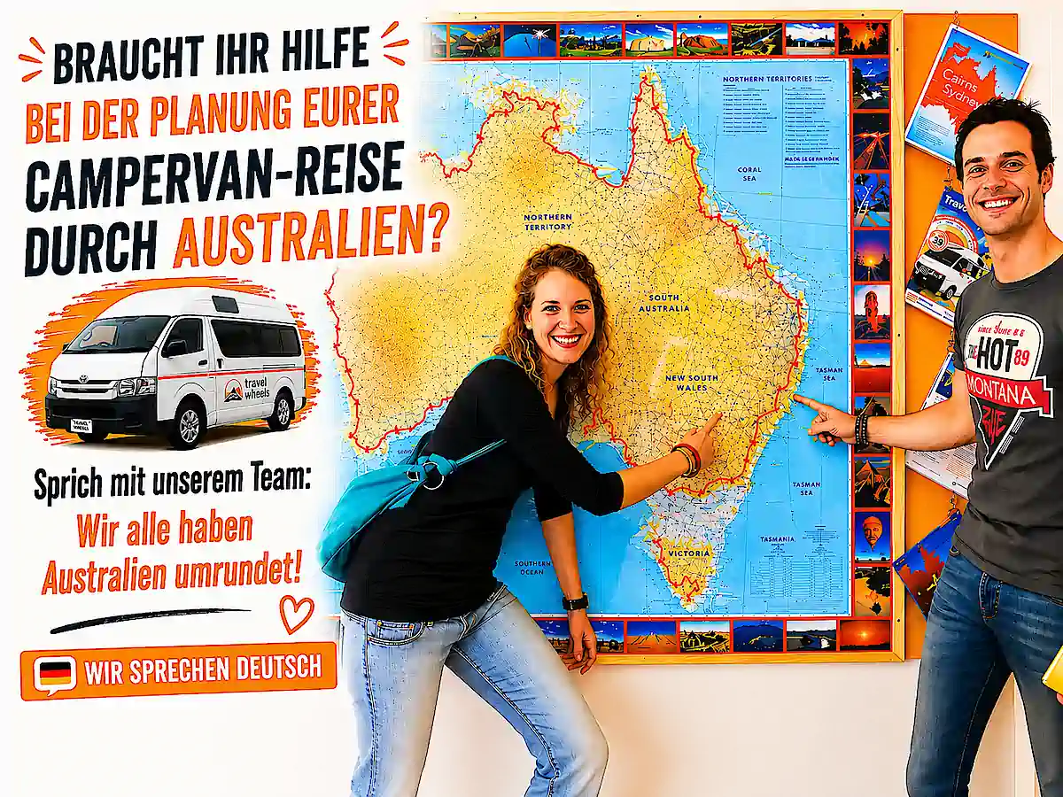 Travelwheels Sydney hilft bei der Planung einer Campervan-Reise durch Australien – wir sprechen Deutsch.