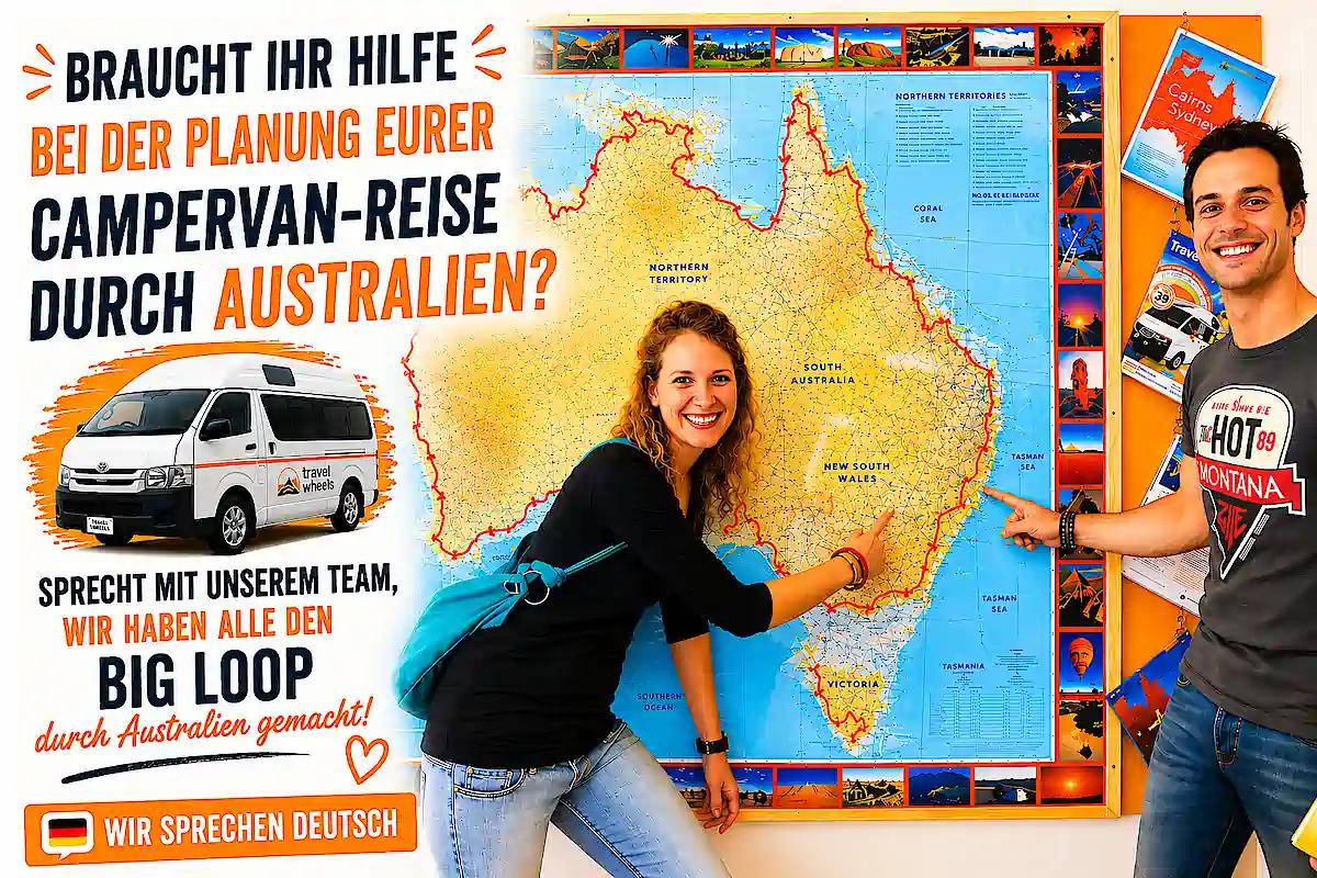 Travelwheels hilft bei der Planung einer Campervan-Reise durch Australien – wir sprechen Deutsch.