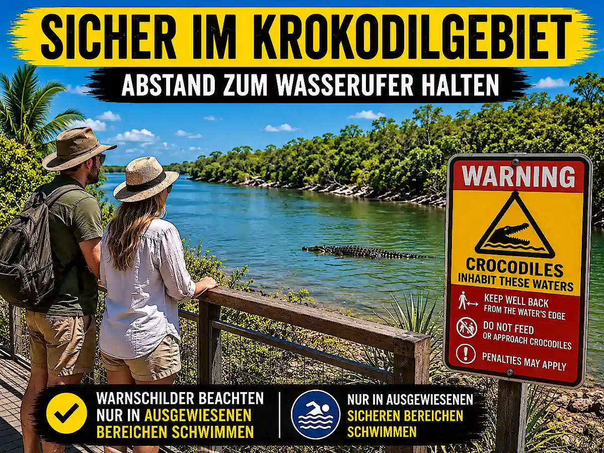 Giftige Tiere in Australien – Sicherheit im Krokodilgebiet und Abstand zum Wasserufer