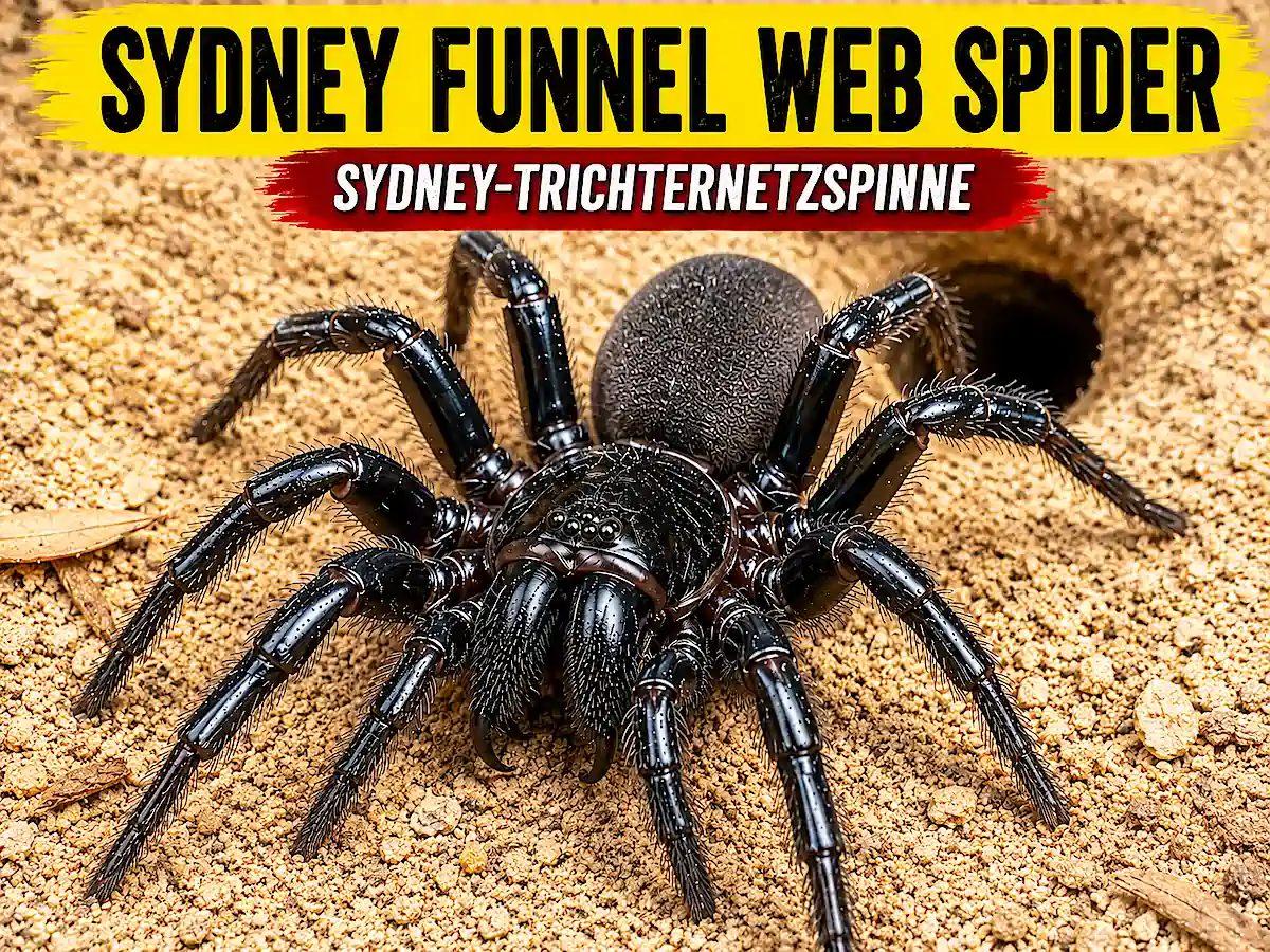 Giftige Tiere in Australien – Sydney Funnel Web Spider (Sydney-Trichternetzspinne)