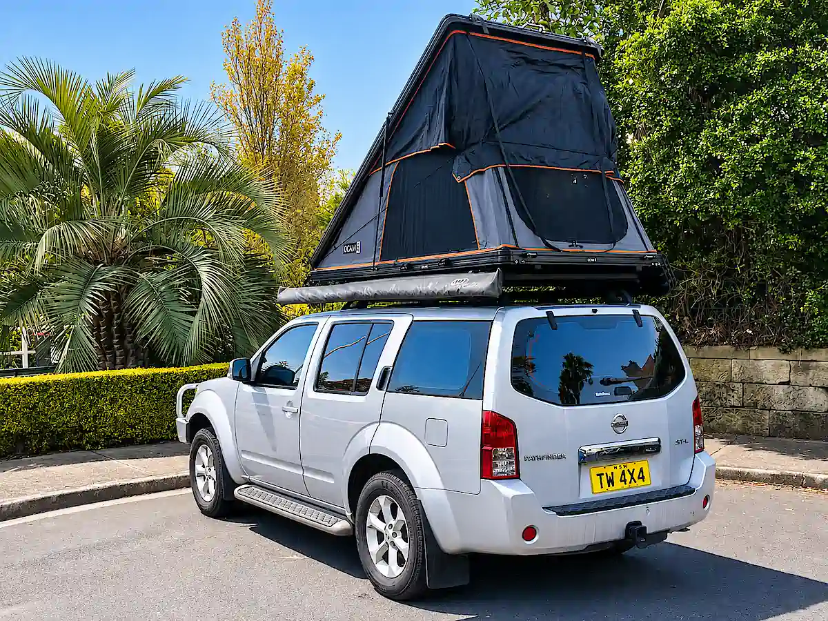nissan 4x4 kaufen in sydney - hinten beifahrerseite dachzelt offen