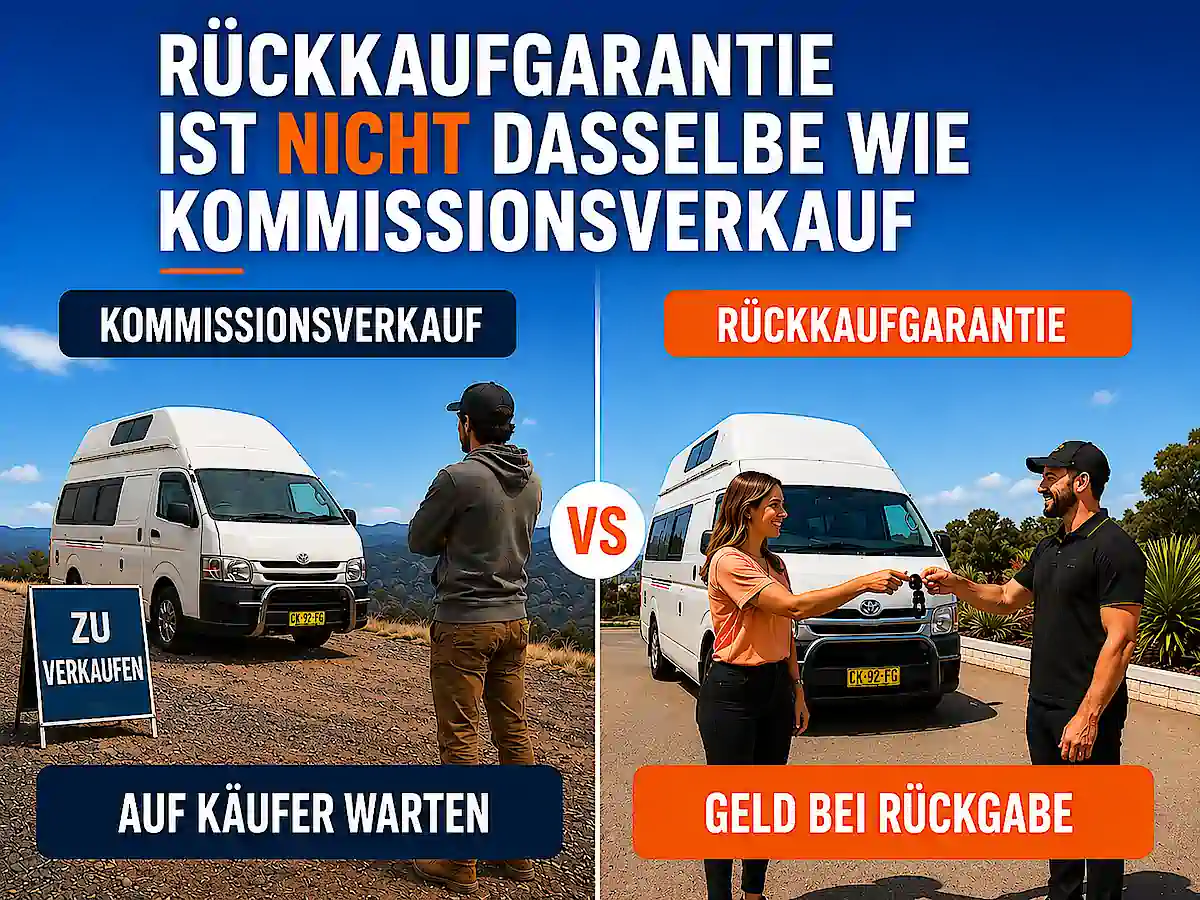 Rückkaufgarantie oder Kommissionsverkauf beim Campervan-Verkauf in Australien