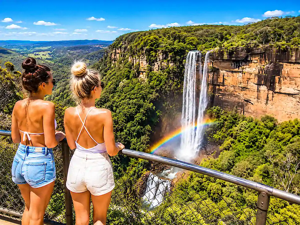 Sydney nach Jervis Bay – Fitzroy Falls mit Regenbogen bei Kangaroo Valley