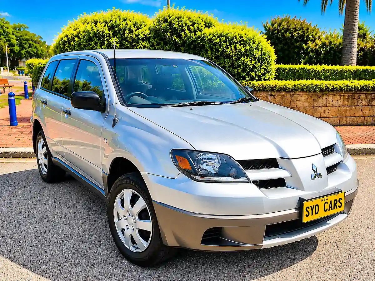 Gebrauchtwagen in Australien kaufen – silberner Mitsubishi Outlander bei Travelwheels in Sydney