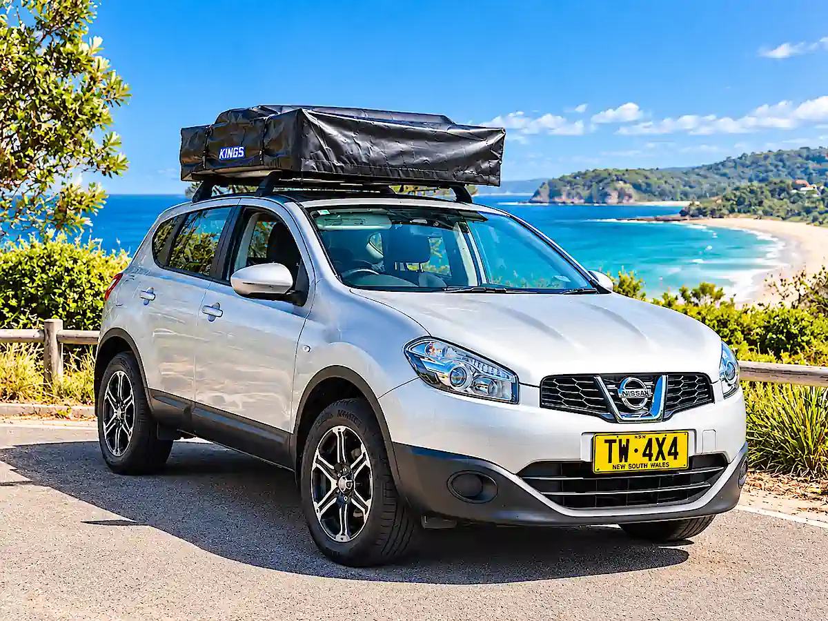 SUV Camper kaufen in Sydney – Nissan Dualis mit geschlossenem Dachzelt für Reisen durch Australien